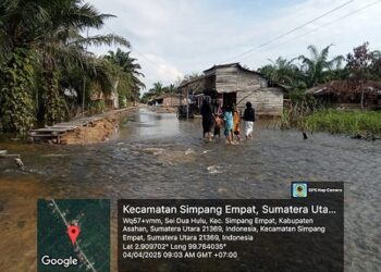 Kondisi banjir melanda Desa Sei Dua Hulu Asahan 