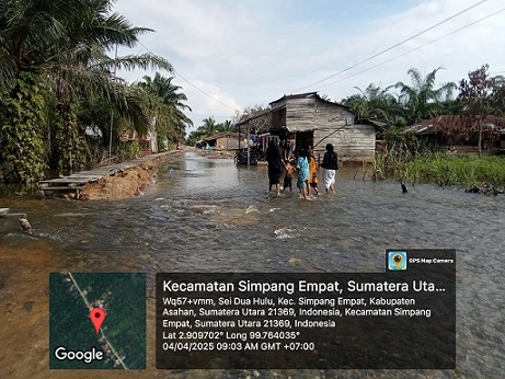 Kondisi banjir melanda Desa Sei Dua Hulu Asahan
