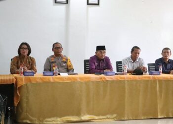 Kapolres Simalungun AKBP Marganda Aritonang, S.H., S.I.K., M.M menghadiri Rapat Teknis Penanganan Banjir di Pasar Bawah Serbalawan