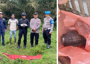 PS. Panit III Subden IV Composit AIPTU Bambang Sudirmanto SH saat berikan keterangan usai melakukan dispsal dan granat nanas sebelum di disposal