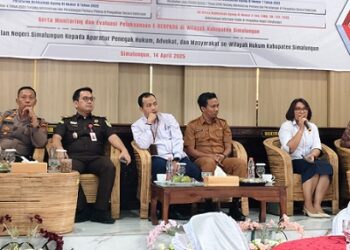 Polres Simalungun diwakili Kapolsek Tanah Jawa Kompol Asmon Bufira, S.H., M.H Hadiri Sosialisasi Sistem E-Berpadu di PN Simalungun