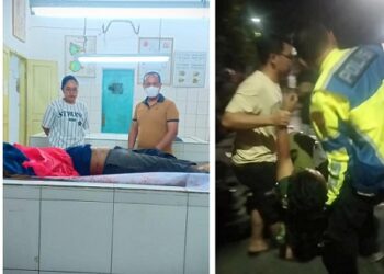 Jenajah Kamzi Asad Khoir diruangan jenajah dan Andika saat ditolong polisi dari TKP