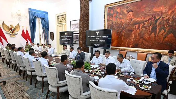 Prabowo Pimpin Rapat Koordinasi Penanganan Dampak El Nino di Istana Merdeka