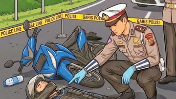 Kecelakaan Tunggal di Cibinong, Dua Orang Luka Usai Tabrak Trotoar