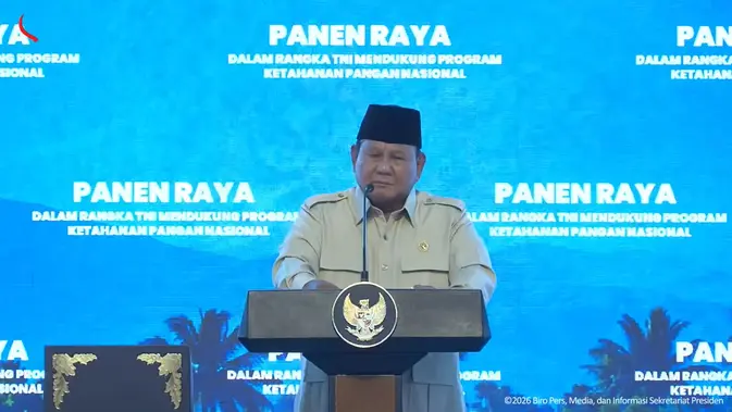 Prabowo Pimpin Panen Raya TNI di 43 Lokasi