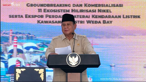 Presiden Prabowo Resmikan Ekspor Perdana Baterai Listrik dari Maluku Utara