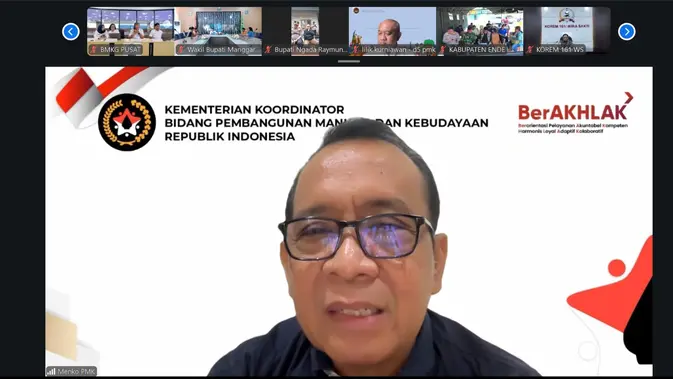 Menko PMK Pimpin Rakor Penanganan Gempa NTT Secara Daring