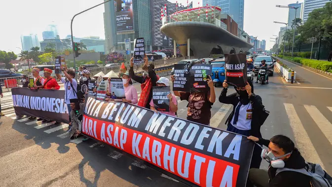Demonstrasi Walhi di Jakarta Kecam Kebakaran Hutan dan Lahan