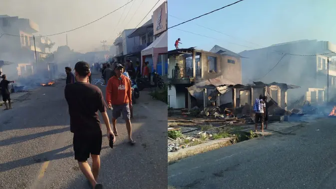 Rumah di Kampung Reo Manggarai Terbakar saat Gempa Mengguncang