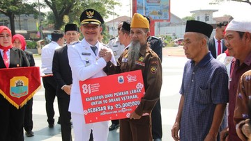 Bupati Lebak Serahkan Bantuan kepada 3.450 Pekerja Rentan dan Veteran