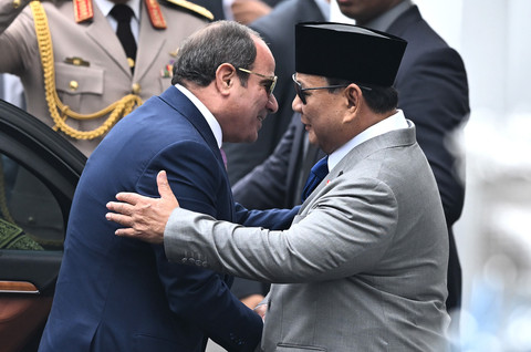 Prabowo Terima Kunjungan Kenegaraan Presiden Mesir di Istana Merdeka