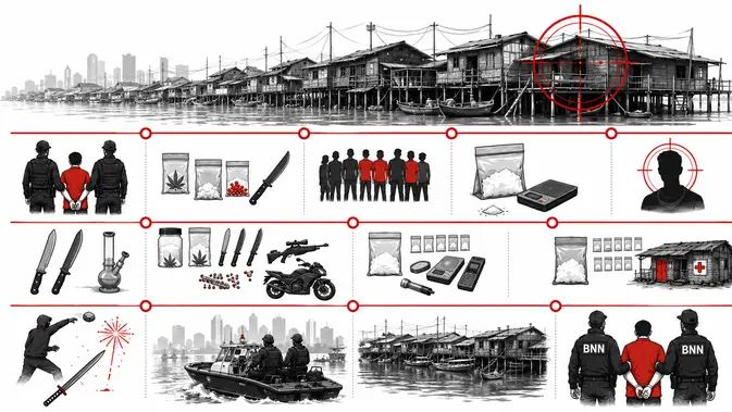 Kampung Bahari Jadi Titik Rawan Peredaran Narkoba di Pesisir Jakarta