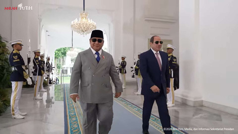 Prabowo Sambut Kunjungan Kenegaraan Presiden Mesir di Istana Merdeka