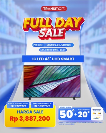 Transmart Gelar Full Day Sale, Harga Smart TV 43 Inci Turun Drastis