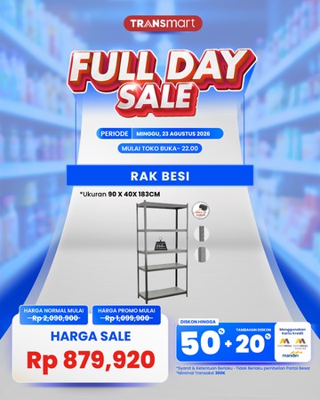 Transmart Full Day Sale, Rak Besi 5 Susun Cuma Rp 879 Ribu