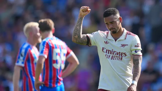 Gabriel Jesus Jadi Pahlawan Arsenal di Markas Crystal Palace