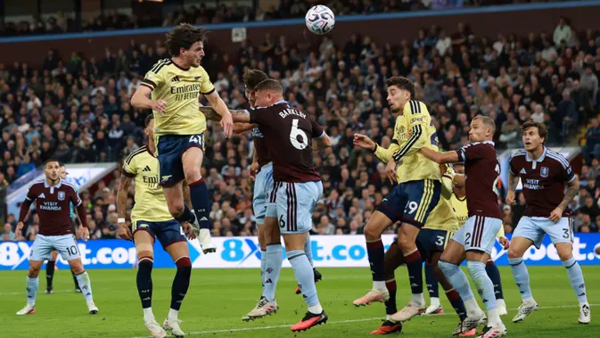 Aston Villa vs Arsenal: Gol Kepala Rice Bawa The Gunners Raih Tiga Poin di Birmingham