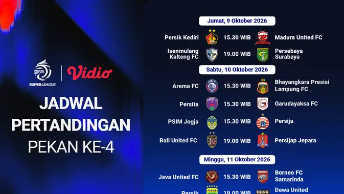 BRI Super League 2026/27 Pekan 4: Jadwal Lengkap dan Peta Persaingan