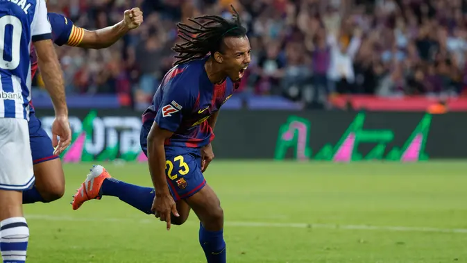 Kounde Jadi Pahlawan, Barcelona Taklukkan Real Sociedad 2-1 di Montjuïc