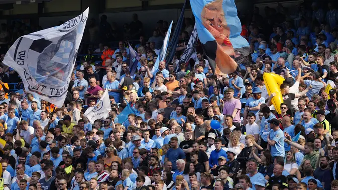 Gol Tunggal Alvarez Warnai Pesta Juara Man City di Etihad