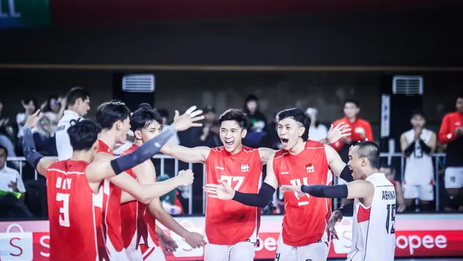 Timnas Voli Putra Indonesia Hajar Kamboja 3-0 di SEA V Cup
