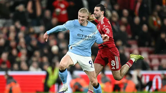 Manchester City Comeback di Anfield, Haaland Jadi Penentu Kemenangan