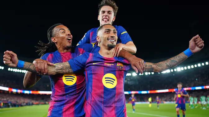 Raphinha Cetak Gol Penentu, Barcelona Taklukkan Real Betis di Camp Nou