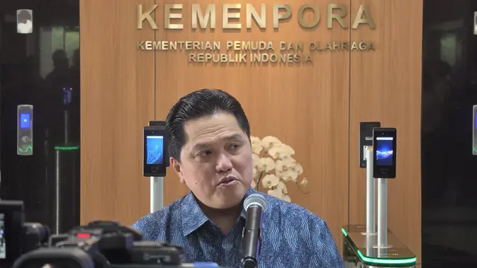 Erick Thohir Gelar Konferensi Pers di Kemenpora