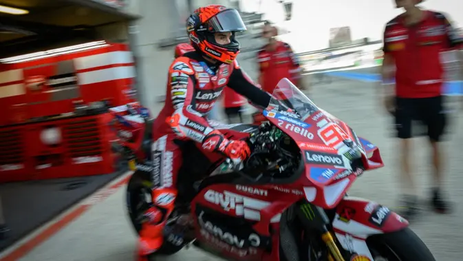 Marc Marquez Geber Ducati di FP1 MotoGP Prancis Le Mans