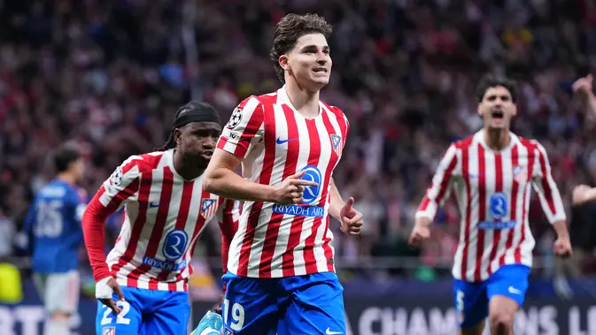 Julian Alvarez Cetak Gol, Atletico Madrid Tekuk Arsenal di Leg 1 Semifinal