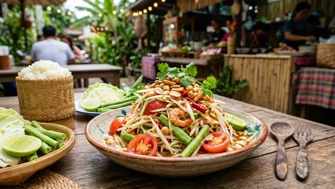 Ketika Pepaya Muda Bercerita Tentang Kehangatan Dapur Thailand