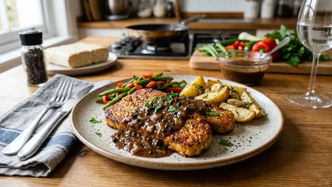 Steak Tempe Saus Lada Hitam, Kehangatan Sederhana di Meja Makan