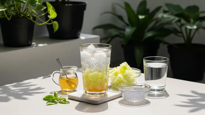 Es Melon Selasih, Minuman Segar yang Menghidupkan Kembali Semangat di Tengah Terik