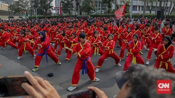BREAKING: 6.000 Pesilat Kuasai Bundaran HI Saat HBKB Jakarta