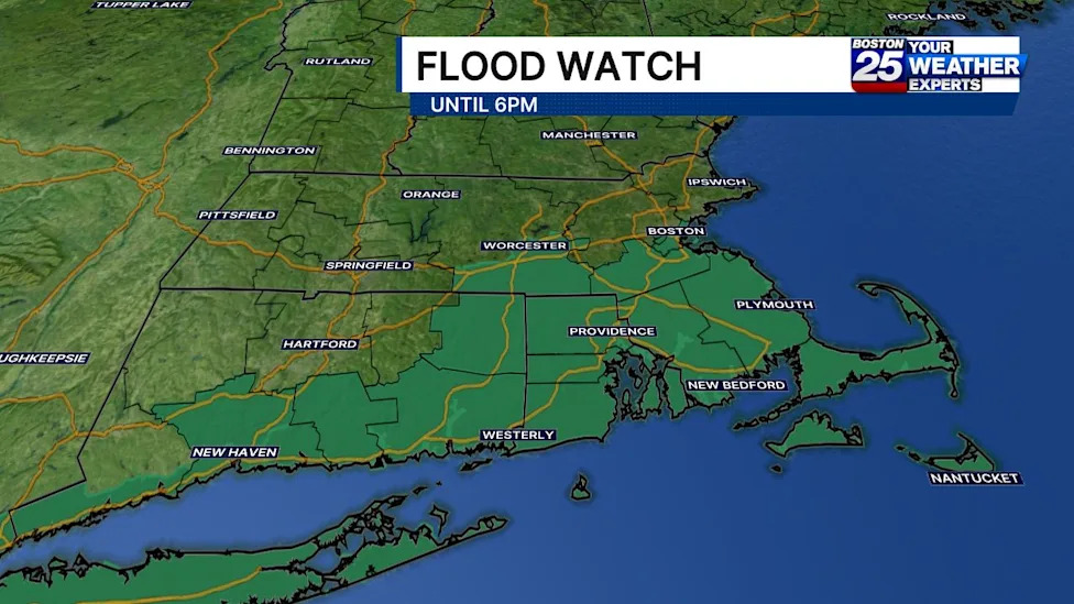 Severe Weather Alert: Torrential Rain Prompts Flash Flood Watch Across Southern Massachusetts