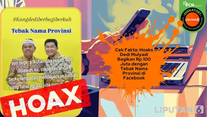 Cek Fakta Klaim Dedi Mulyadi Bagi Uang Rp 100 Juta di Facebook