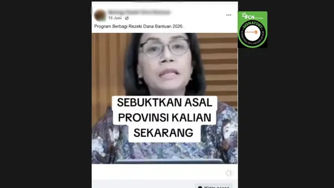 Video Sri Mulyani Umumkan Berbagi Rezeki Terbukti Manipulasi