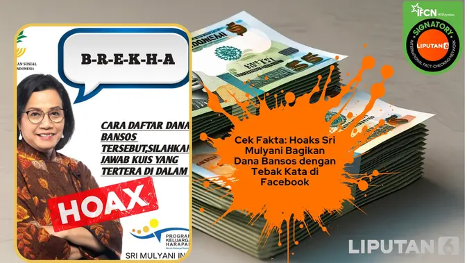 Hoaks Sri Mulyani Bagikan Bansos via Facebook Terbongkar