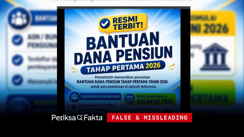 Hoaks Pendaftaran Bantuan Dana Pensiun Tahap 1 Tahun 2026