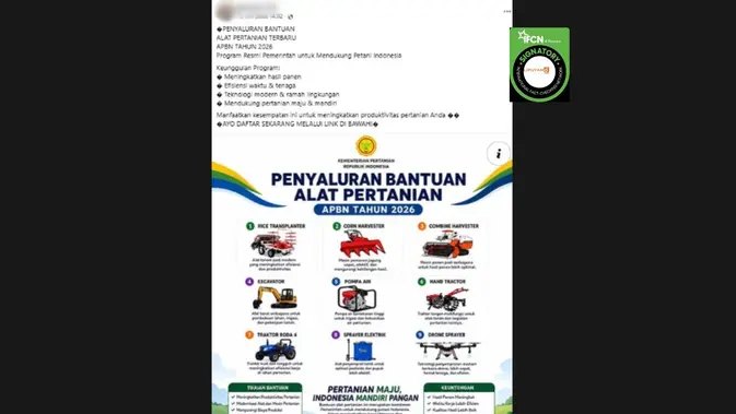 Link Pendaftaran Bantuan Alat Pertanian 2026 Ternyata Hoax