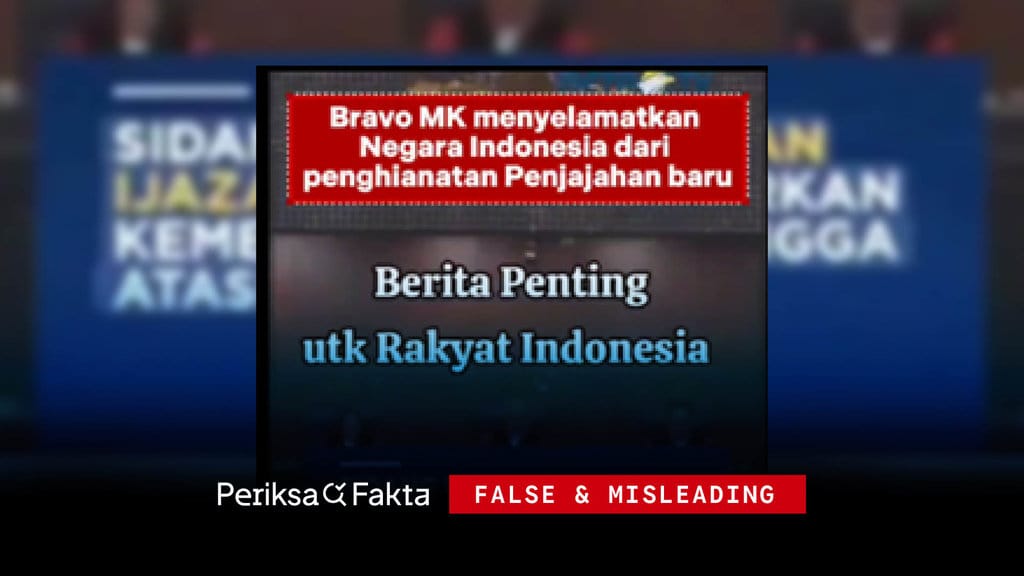 Video Narasi Diskualifikasi Gibran oleh MK Tidak Akurat