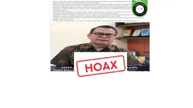 Hoaks Ahli Gizi IPB Promosikan Obat Pelangsing