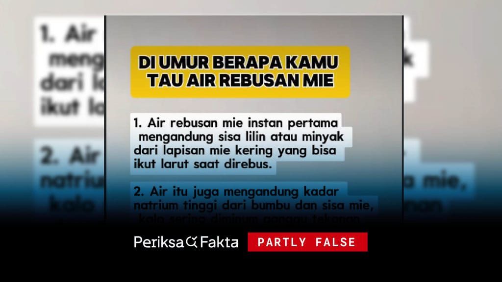 Mitos Lilin dalam Air Rebusan Mie Instan Terbantahkan