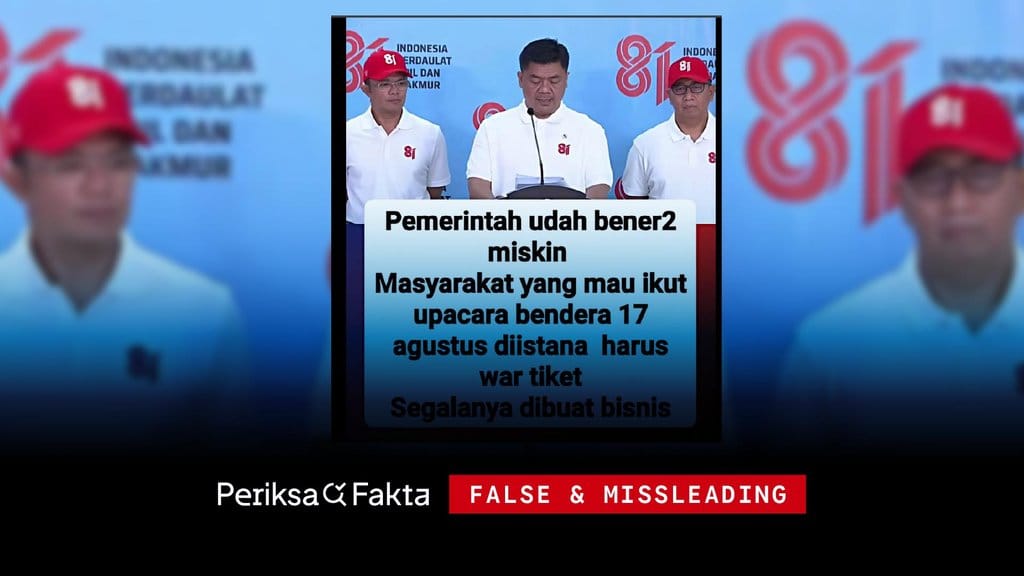 Hoax Biaya Pendaftaran Upacara HUT RI ke-81 di Istana