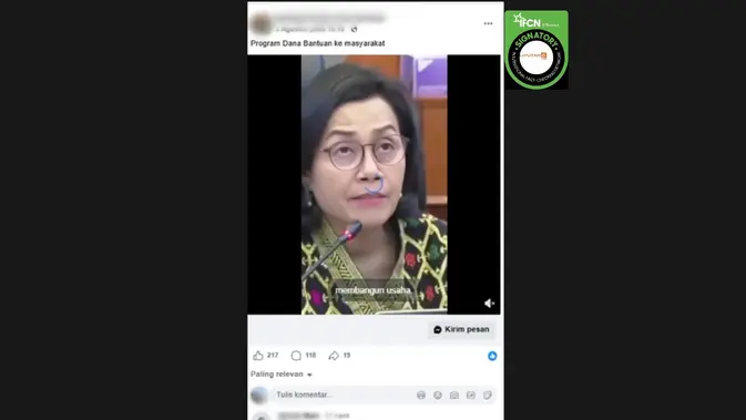 Cek Fakta: Klaim Video Sri Mulyani Bagikan Dana Bantuan Rp 60 Juta