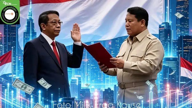 Verifikasi: Foto Pelantikan Mahfud MD oleh Prabowo Adalah Manipulasi