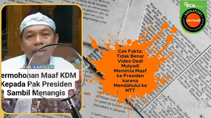 Cek Fakta: Video Dedi Mulyadi Minta Maaf ke Presiden Soal NTT