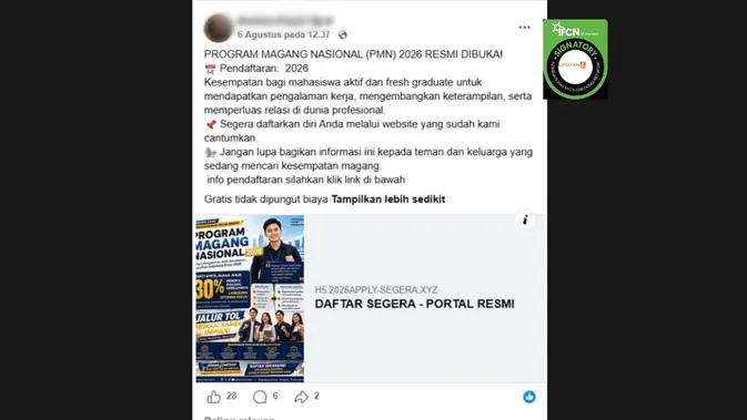 Verifikasi Link Viral Program Magang Nasional 2026 Ditemukan Menyesatkan