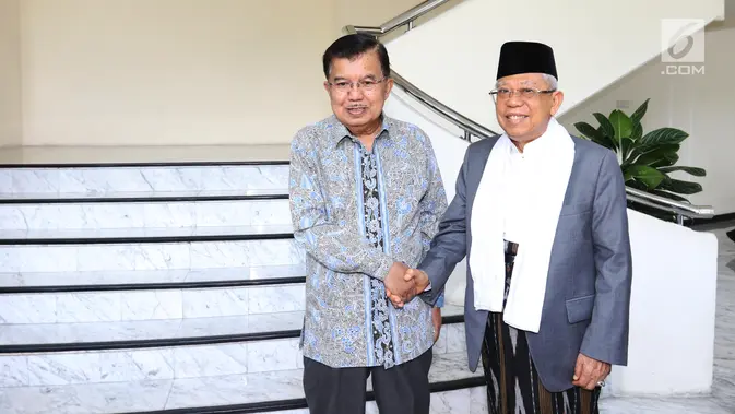Ma'ruf Amin Bertemu Jusuf Kalla di Kantor Wapres