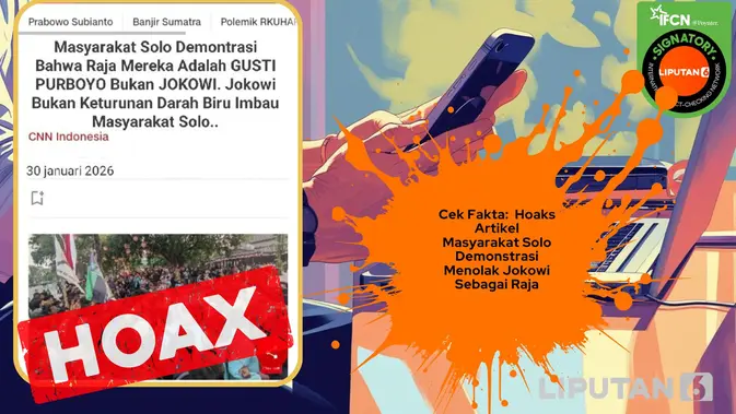 Verifikasi Klaim Masyarakat Solo Menolak Jokowi sebagai Raja